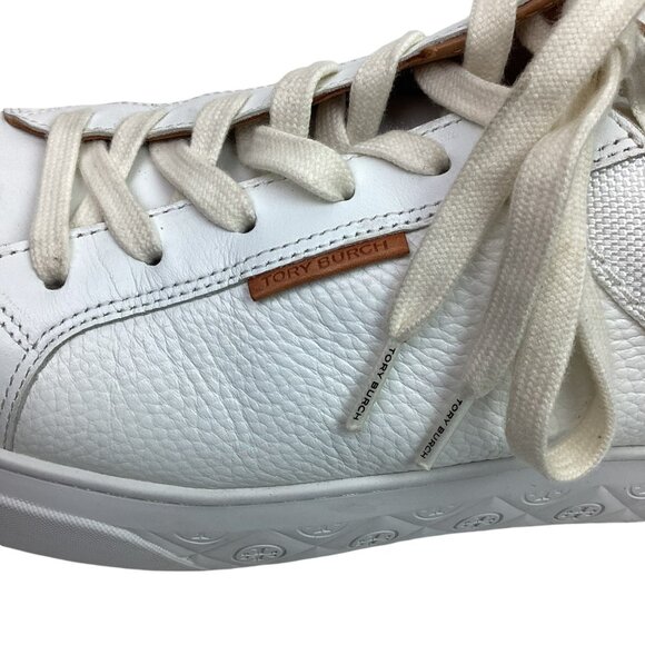 Tory Burch Ladybug Womens 11M White Pebbled Leather Sneakers - Picture 9 of 14